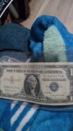 1957 A $1 dollar Bill blue seal silver