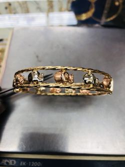 14k Elefent bangle real gold not plated