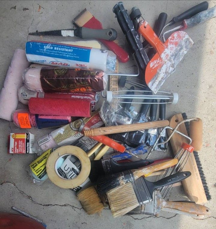Paint supplies Includes paint rollers, covers, brushes, tools, etc