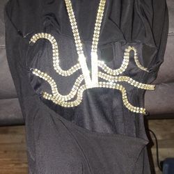 Rhinestone Womens Top Sz Med