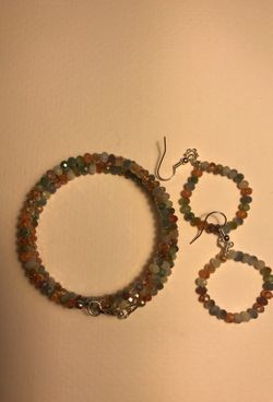 Crystal bracelet and earrings