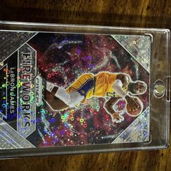 Lebron James LA lakers  20-21 Panini prizm Silver Disco fireworks