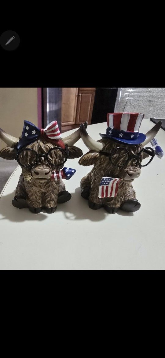 HIGHLAND COWS PATRIOTIC NEW