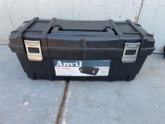 Anvil 24 in. Black Plastic Tool Box