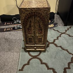 Vintage Wood Hand Crafted Mini Hutch w/doors, shelves and drawer 