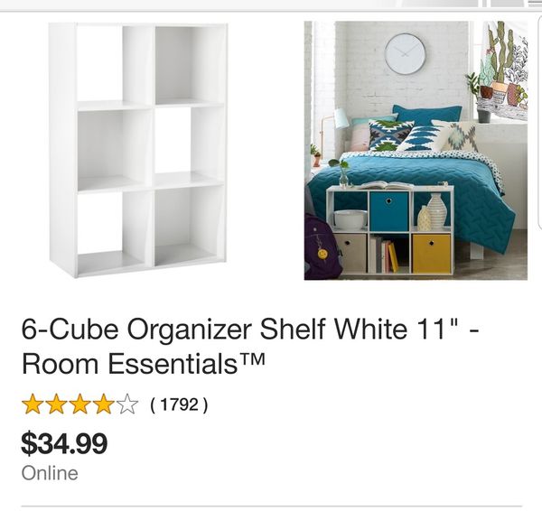 6 Cube Organizer Shelf White 11 Room Essentials For Sale