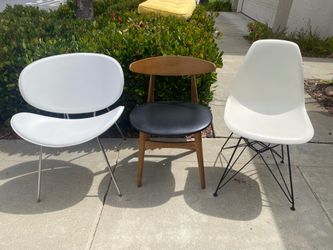 Mid Century Modern Dining Chairs Set of 3 Office Home Furniture