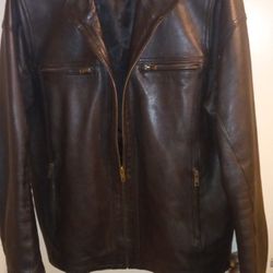 Men's Black Leather Jacket/Dormeuil England