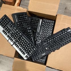 11 Wired Computer Keyboards HP Dell  and Others