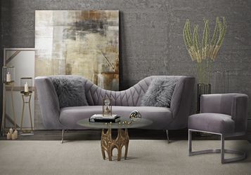 GREY VELVET SOFA