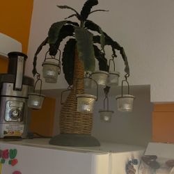 art deco palm tree candle holder