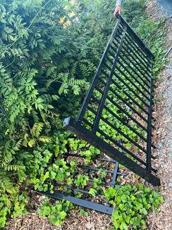Black metal gate guardrails