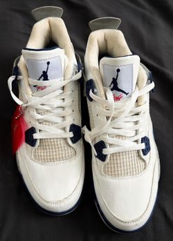 Jordan 4 navy white sneakers size US 9.5