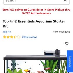 10 Gallon Glass  Fish tank With Lid For Sale!