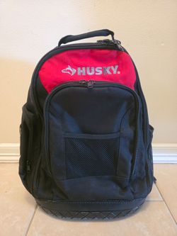 Husky Tool Backpack Black and Red