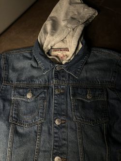 True Religion Jean jacket with hoodie 