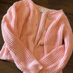 Pink/peach Sweater For Toddler Girls