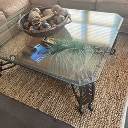 Glass Bronzed Iron Z Gallerie Coffee Table 