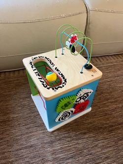 Activity cube wooden toy