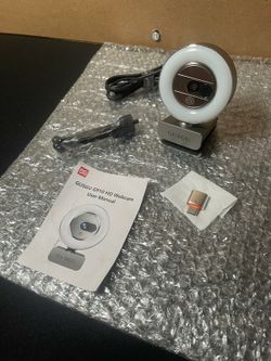 New 2K QHD Webcam W/ Microphone and Ring Light, G910 Web Camera Privacy Cover, USB Plug&Play Computer Camera for PC/Desktop/Laptop/Mac, Streaming Came