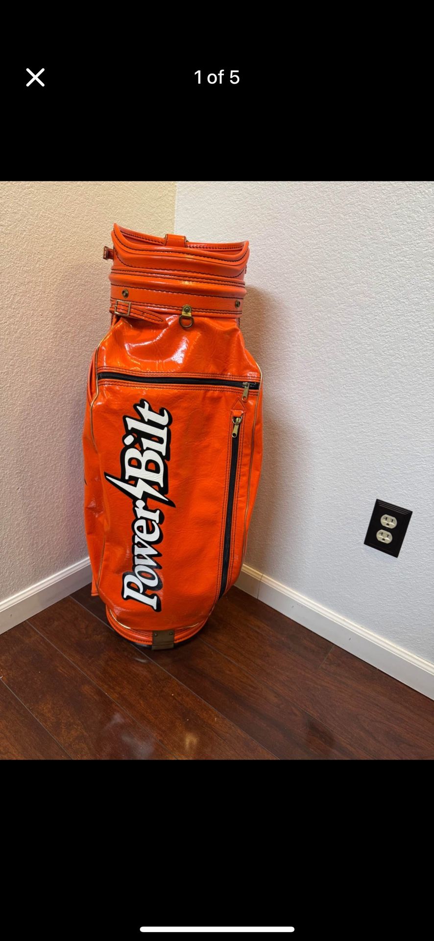 Vintage Power Bolt Orange Golf Bag 