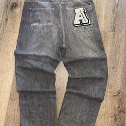FADED GREY BAGGY JEANS