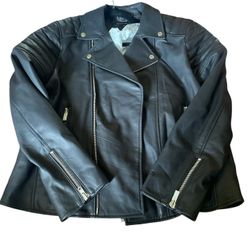 TAN & BRUN Han Genuine Lambskin Leather Biker Jacket
