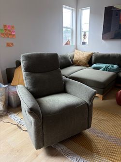 Barely Used Green Power Recliner Armchair (retails $800+)