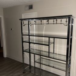 Chrome And Glass Shelves Stand