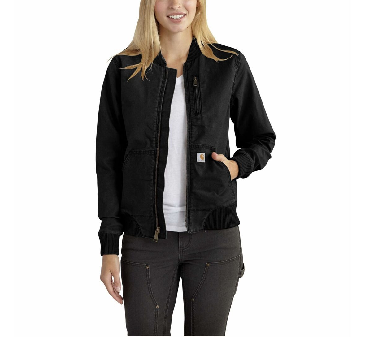Women’s Carhartt Black Bomber Jacket Relaxed Fit XXL