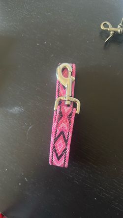 Pink Patterned Dog Leash with Metal Clip