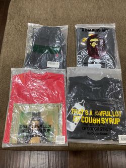 4 piece Bape, Polo Shorts, Alocs