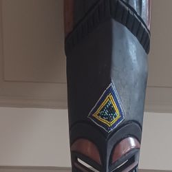 Handcrafted 21" African Wood, Decorative Carved Tribal Mask~Elephant Theme Ghana