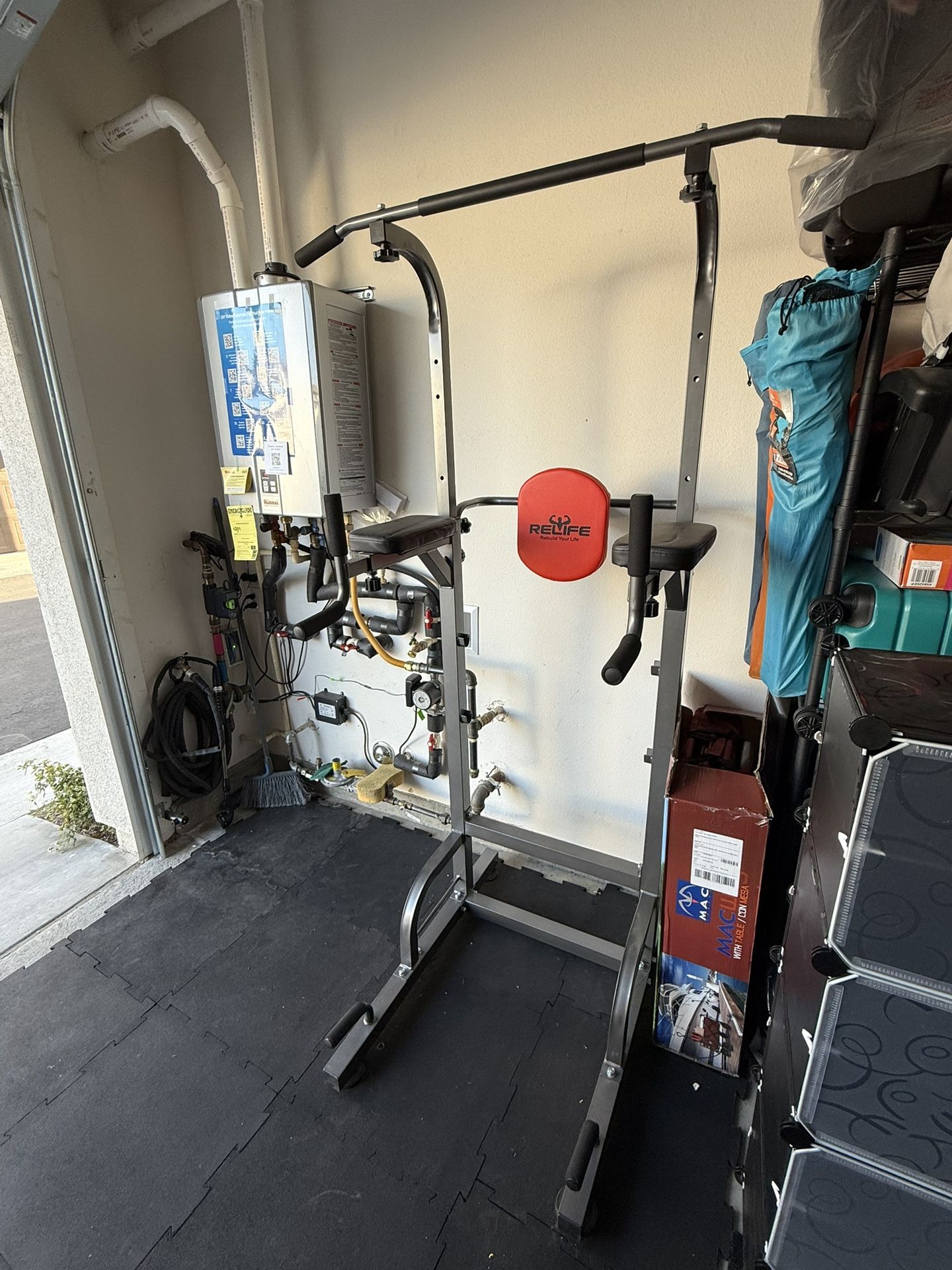 RELIFE REBUILD YOUR LIFE Power Tower Pull Up Bar Station Workout