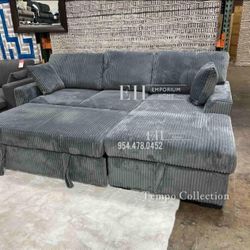 Sleeper Sectional Sofa With Storage Pull Out Bed Sofa 90x58 NEW 