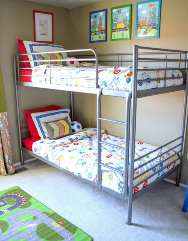 Bunk Bed Ikea Svarta Gray Metal Twin Camas Litera De Bunk Bed Ikea Svarta Gray Metal Twin Camas Litera De Gris