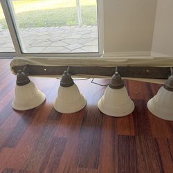 Matching 4-Light Bathroom Vanity Light Fixtures (2 Available)