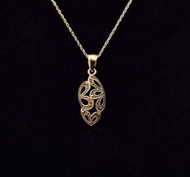925 Sterling Silver Natural White Shell Inlay Marcasite 10x32 Teardrop Pendant with 18" 925 TH sterling silver necklace