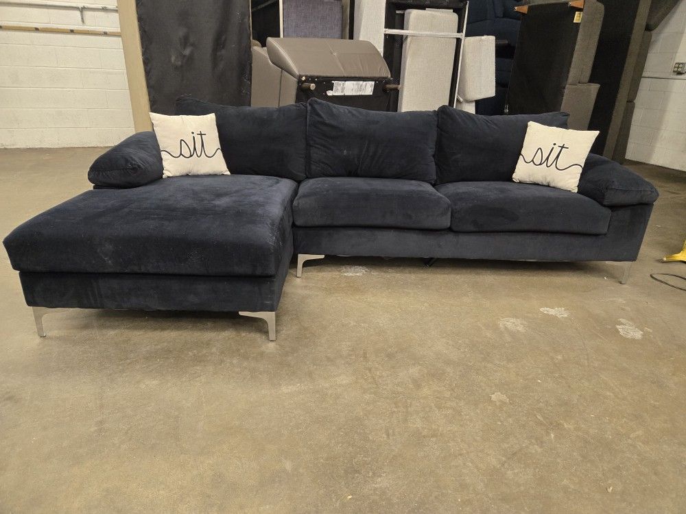 *Same Day Delivery Available!*
Black Velvet Chaise Sectional