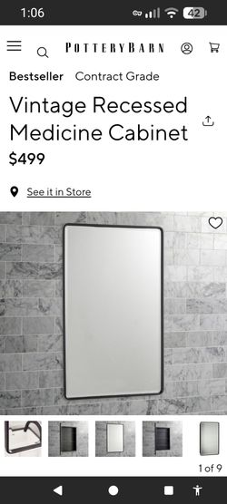 NEW 50% OFF >> Pottery Barn - Vintage Recessed Medicine Cabinet (21" x 34') - White