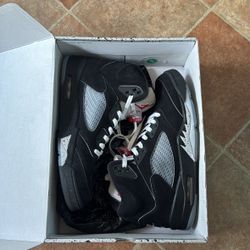 Jordan 5 Black Metallic Size 12 Men Used With Box