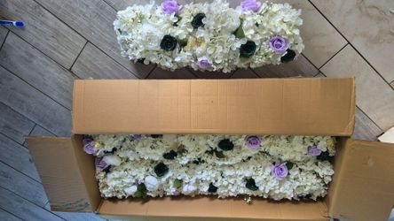 Quinceañera Backdrop and Main Table Decor. Lot. Curtains, tablecloths, flowers, crown.