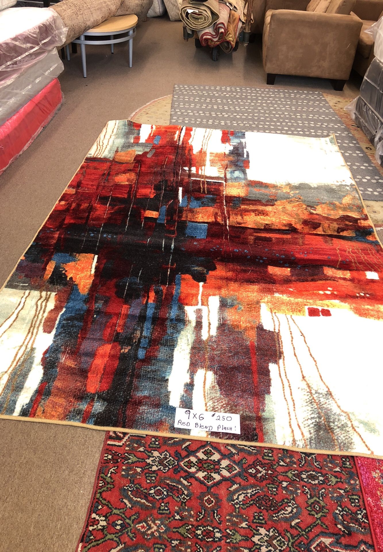 Rug. Red Blend. Beautiful Colors. Deep Plush. $250. OBO. Red Blend