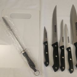 Koch Messer 5 Piece Knife Set with Sharpener and Small Cutting Board,  NEW