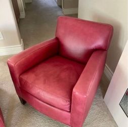 Real Leather Red Chair Sofa Chair Lofgren’s Classic Contemporary Furniture