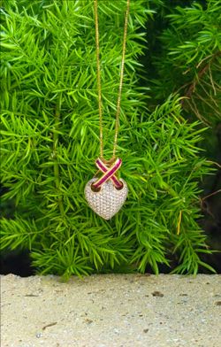 14K Gold Ruby Diamond Heart Necklace (Jewelry Box Included)
