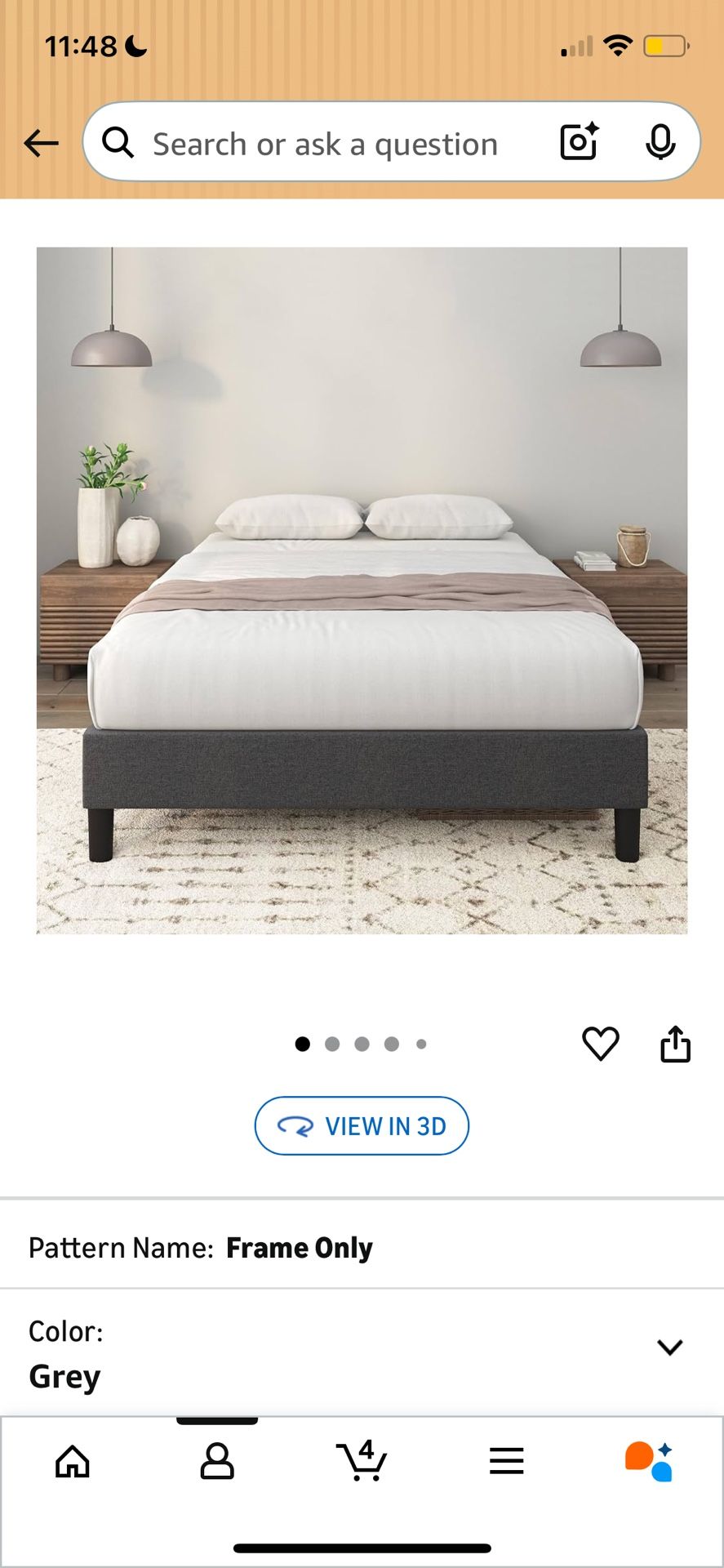 NEW in Box- Queen bed frame 