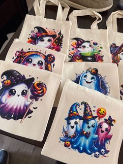 Halloween Ghost Canvas Tote Bags