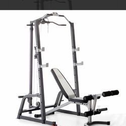 Marcy Pro Deluxe Cage System with Bench (BRAND NEW)
/ Olympic Weight Bar And 300 lbs In Weights Included ..TOTAL VALUE=$1,700.