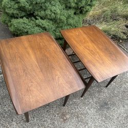 Mid Century Vintage Walnut End Tables 
